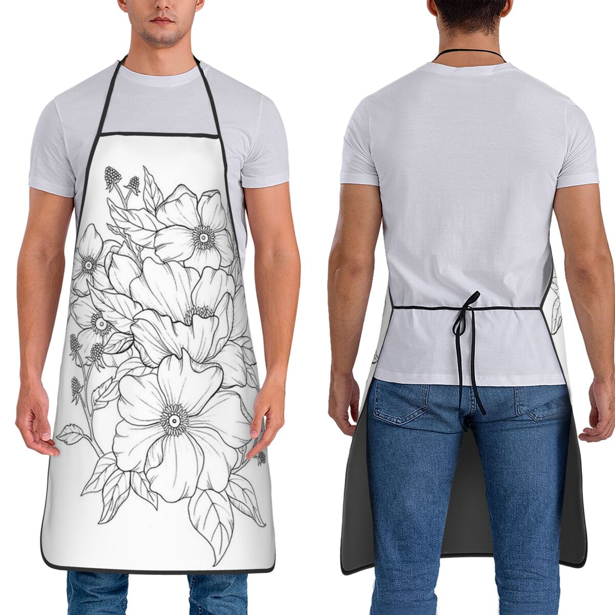 Kitchen Baking Drawing - Grembiule da Cucina con Disegno Floreale